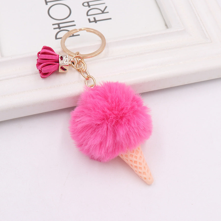Wholesale Cartoon Plush Ice Cream Keychain